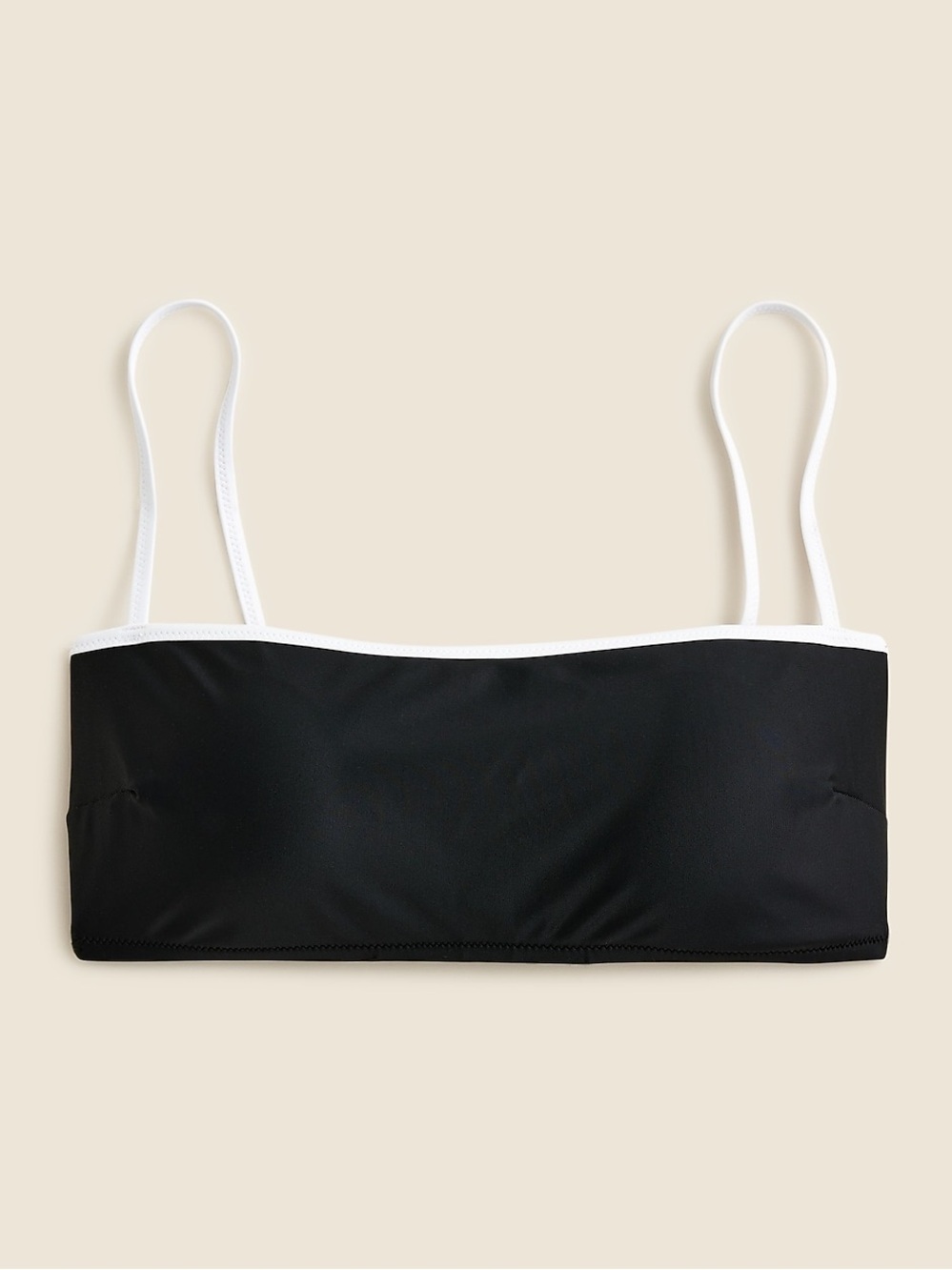 J.Crew Black and White Contrast straight-neck bikini top Large